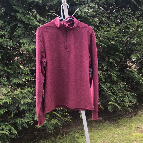 Jockey Sports Long Sleeve Brushed Back Tech Jersey, Zinfandel, Size Medium - Picture 3 of 14